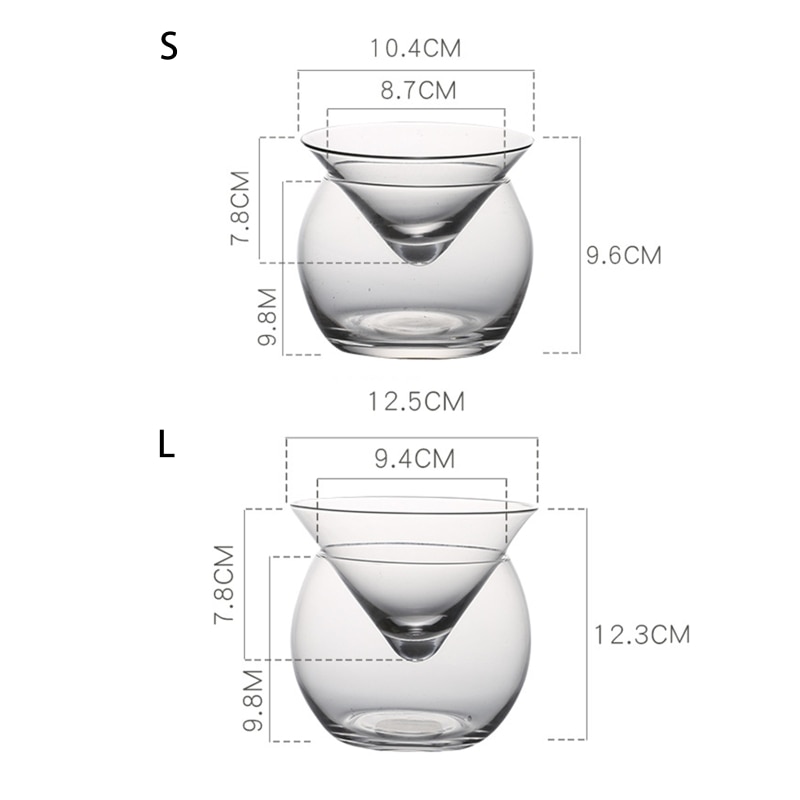Molecular Mixology Interlayer Triangle Cocktail Iced Crystal Wine Glass Cone Mar