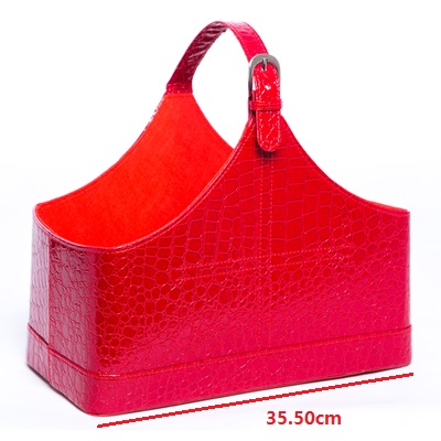 Förvaringskorg i imiterat pu-läder, bärbar förvaringskorg för frukt: Violett/紫罗兰