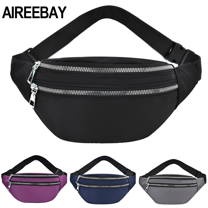 Aireebay fanny pack til kvinder vandtætte taljetasker dame bum bag rejse crossbody brysttasker unisex hofte taske