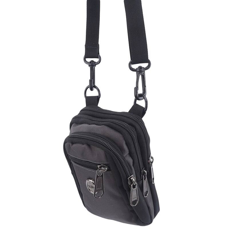 Multifunction Small Single Shoulder Bag & Crossbody Women Nylon Mobile Phone Waist Hanging Bag: gray