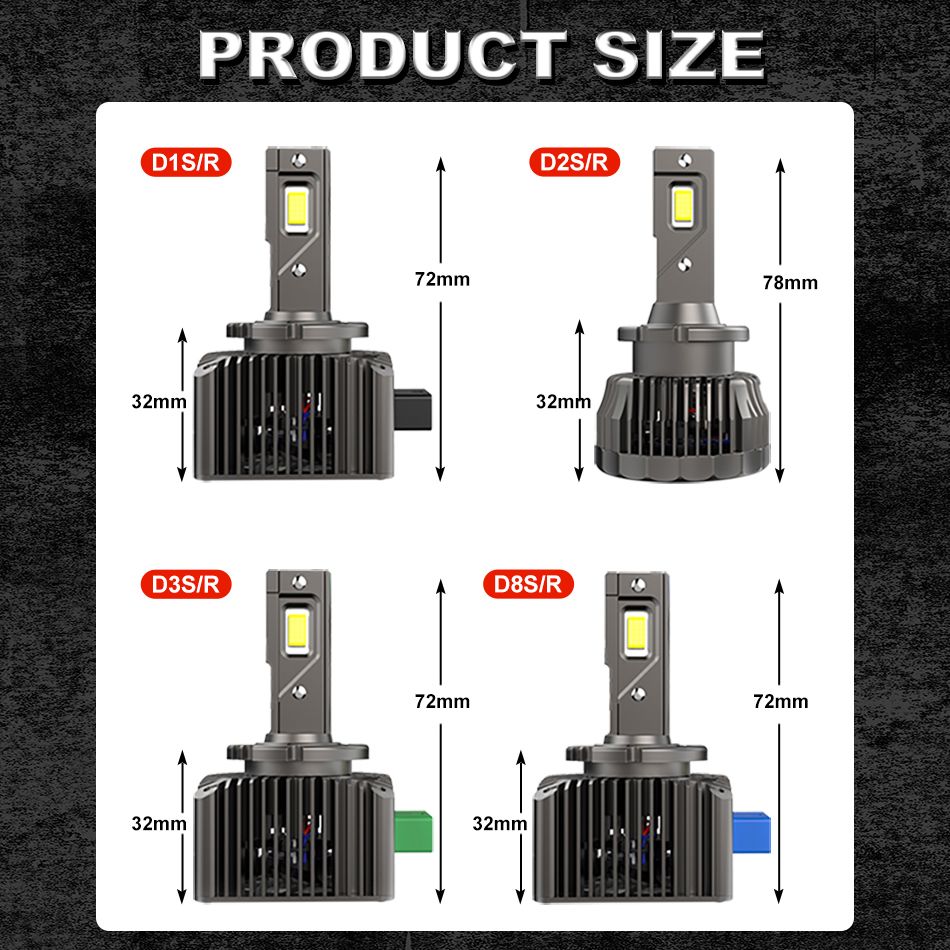 D1S LED Ajovalot 80000LM D3S Canbus Xenon Polttimo 200W 6000K 12V