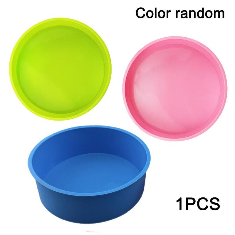 8 Inch Diy Silicone Ronde Cake Pan Tin Non-stick Bakken Kleur Pan Bakplaat Bakvorm Cake tin Willekeurige V0O3