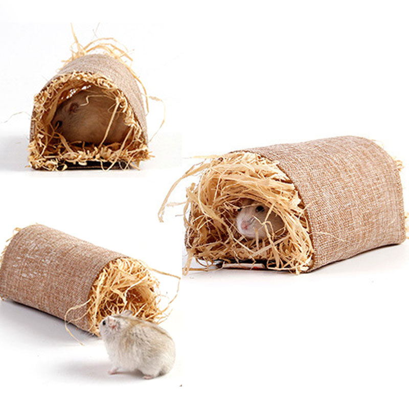 Tapis à mâcher en forme d'herbe de lapin et de Hamster, accessoire pliable en paille tissée pour Animal de compagnie, lit de maison, cochon d'inde