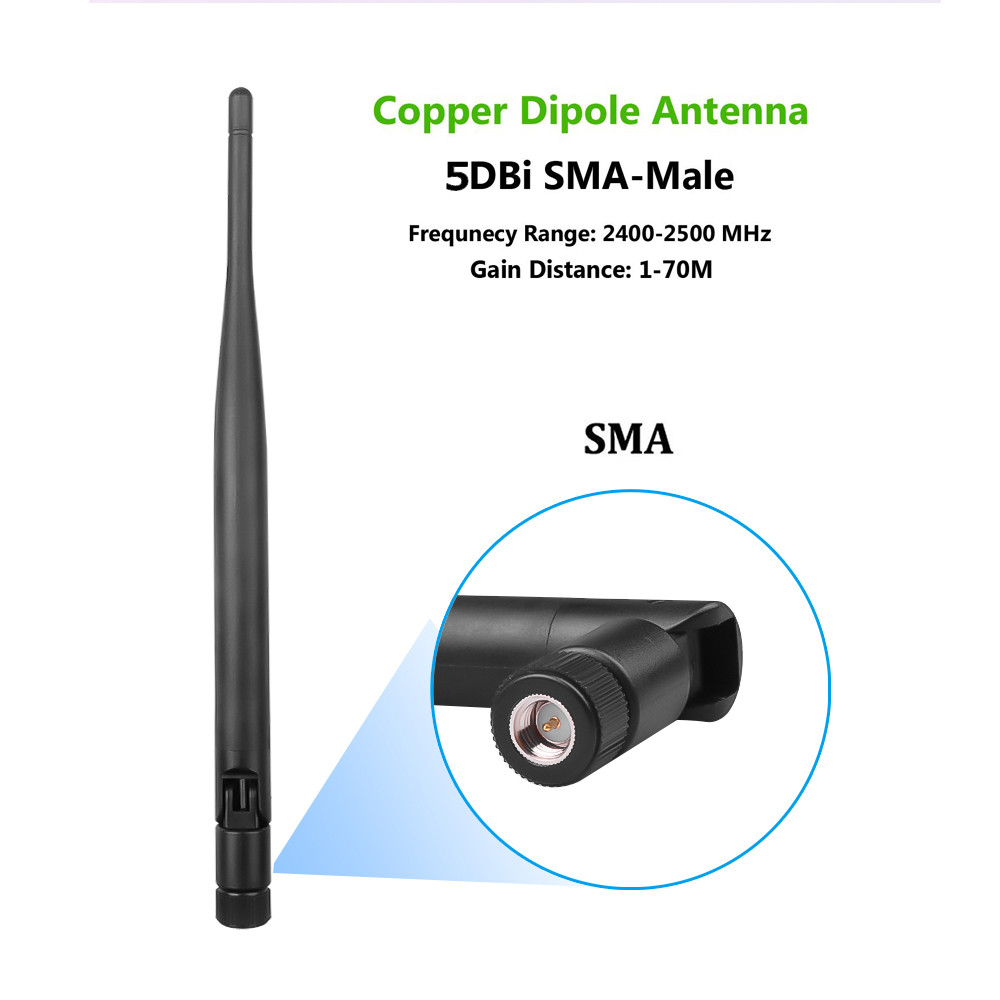 kebidumei 2.4 GHz 5dBi 802.11b/g Aerial SMA Male Wireless Router WiFi Antenna For Mini PCI U.FL IPX to SMA Male Pigtail Cable