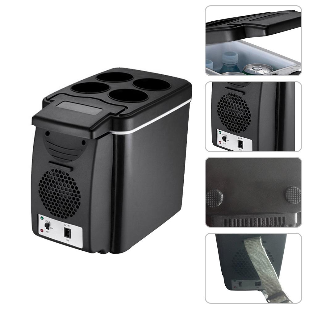 12V Refrigerator Freezer Heater 6L Mini Car Fridge Cooler & Warmer Portable Fridge Icebox Travel Refrigerator Car Accessories