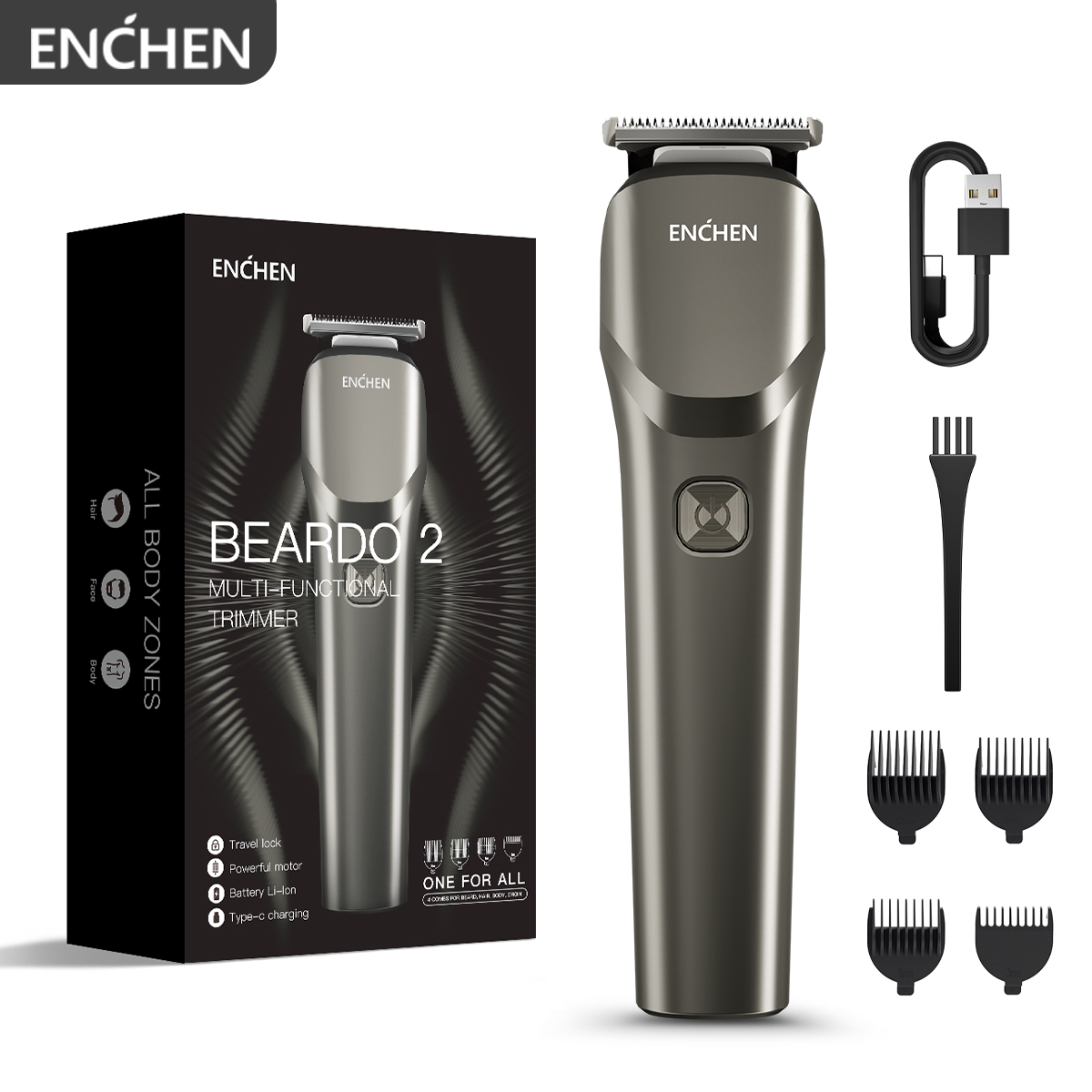 ENCHEN Beardo 2 rifinitore elettrico multifunzionale Testa di taglio tipo R 8000PRM Motore a velocità ad alta frequenza Batteria al litio da 1200 mAh: Default Title