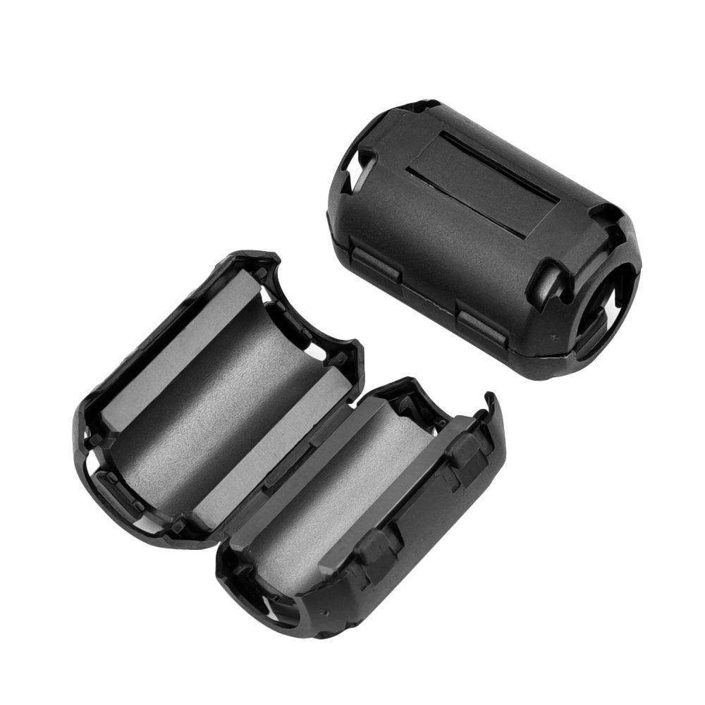 20 Pieces Clip-on Ferrite Ring Core RFI EMI Noise Suppressor Cable Clip for 3mm/ 5mm/ 7mm/ 9mm/ 13mm Diameter Cable, Black