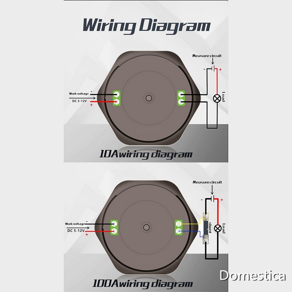 1PCS Round DC Digital Ammeter 100A/10A Household Measurement Tools Round High-End VA LCD Ammeter Current Meter