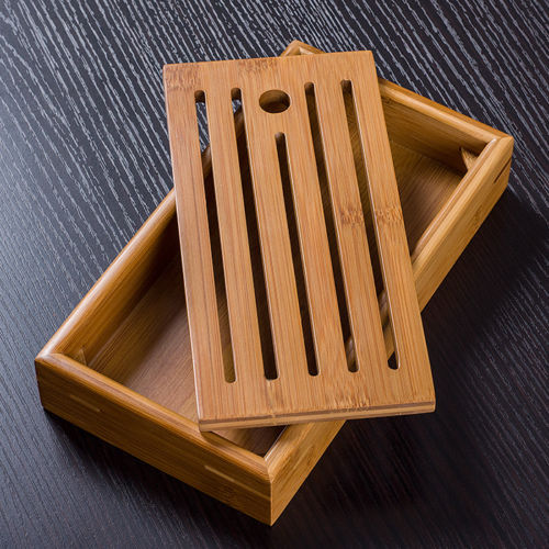 Mini plateau d'eau Portable en bambou | Pour cérémonie du thé Gongfu 22x11/5cm