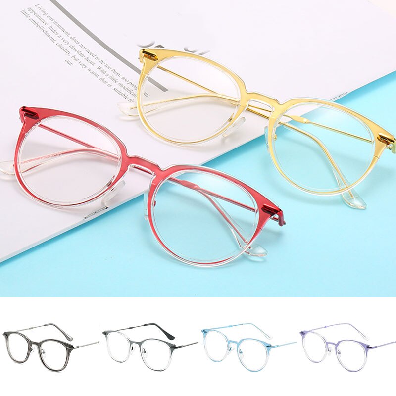 Vintage Eyewear Bril Frame Clear Glazen Half Frame Metalen Brillen Optische Bril Casual Frame Studenten Nep Bril