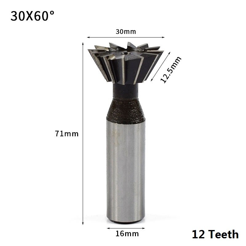 XCAN 30mm 45/60 Degrees HSS Dovetail Milling Cutter CNC Dovetail Router Bits for Wood/Metal Caving Dovetail End Mills: 1pc 30x60