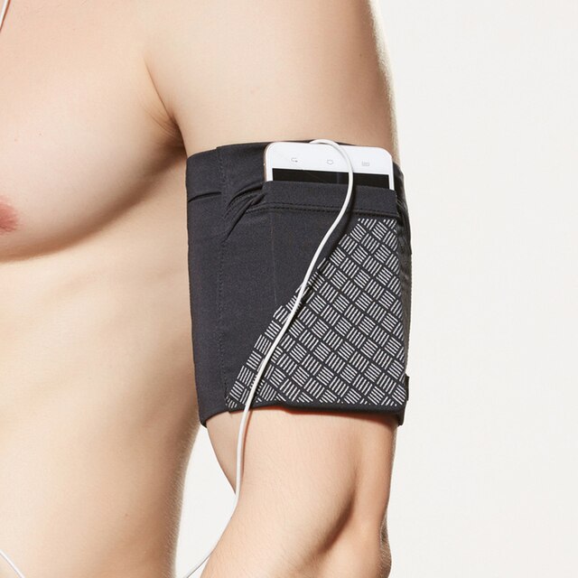 Funda para el brazo para deportes al aire libre, banda para el brazo, soporte con correa, bolsillo para teléfonos móviles de menos de 6 pulgadas, equipo para correr: Azul