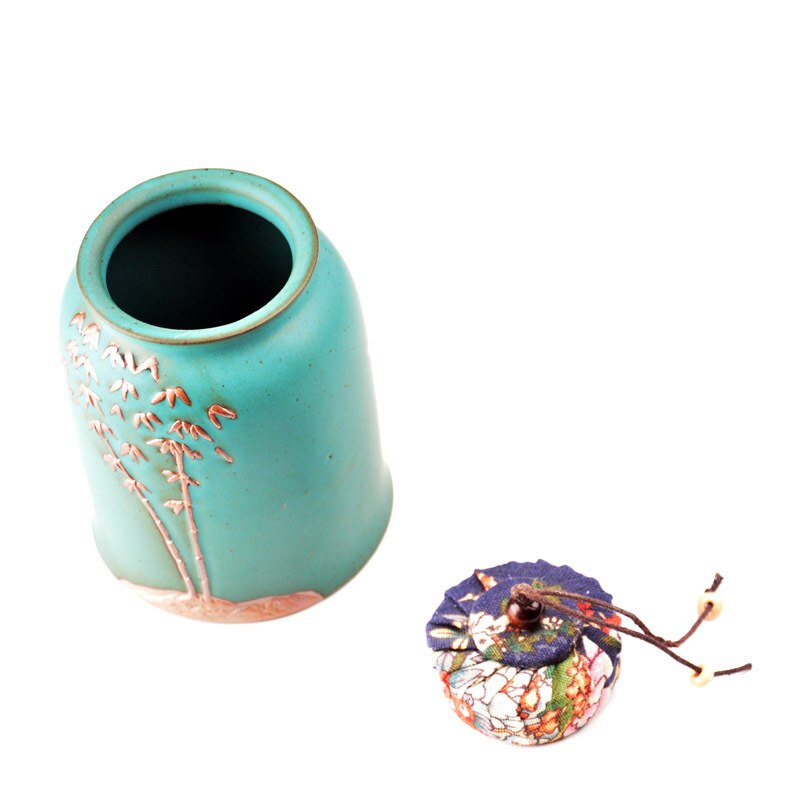 Matte green glazed tea pot, simple stoneware small teahouse, Dehua ceramic tea set relief