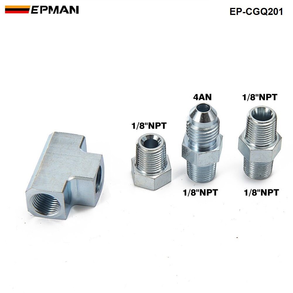 Adaptateur Raccord Té 3 Voies 1/8 NPT à 4AN Et Bloc De Prise Capteur De Pression Dalimentation En Huile 88621084 Adaptateur Raccord Té 3 Voies 1/8 NPT à 4AN Et Bloc De Prise Capteur De Pression Dalimentation En Huile 88621084