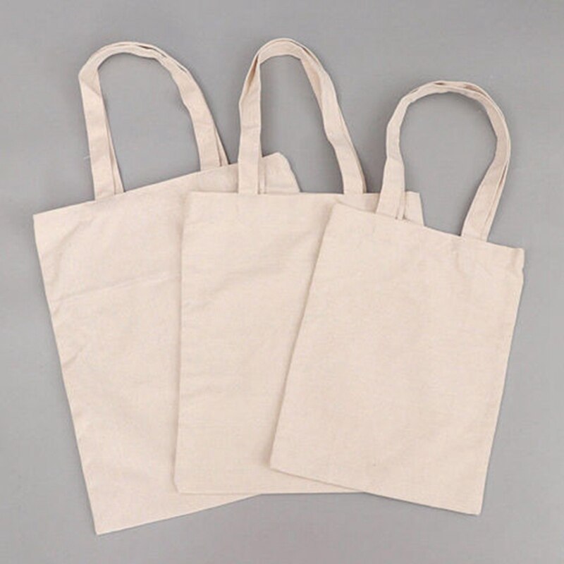 Blank Pattern Canvas Shopping Bags Eco Reusable Foldable Shoulder Bag Handbag Tote Cotton Tote Bag Custom