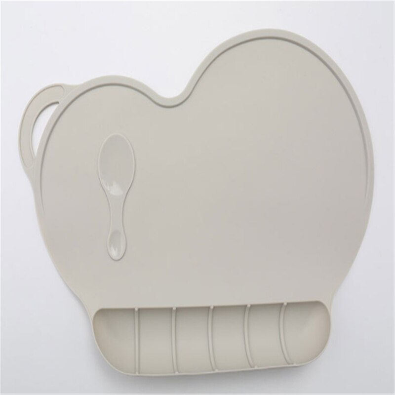 neue Stil Baby Kind Silizium Platte Saugnapf rutschfeste Baby Tischset Wasserdicht Snack matt Art Abendessen Platte Plato plaat: grau