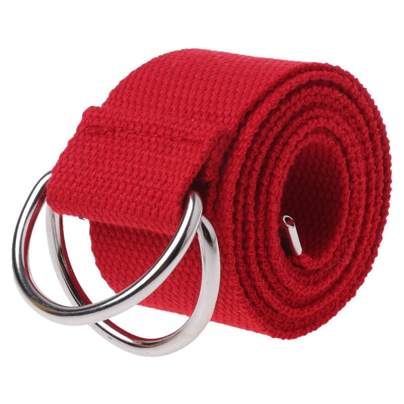 Double boucle d'anneau ceinture toile couleur unie | Pour adolescents garçons et filles étudiants: 1