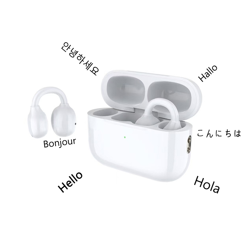 M11 Ear Clip Earphones 11mm Dynamic Coil Wireless Bluetooth Headphones Sports Gaming Open Headset HiFi Stereo Earbuds 300mAh: WHITE