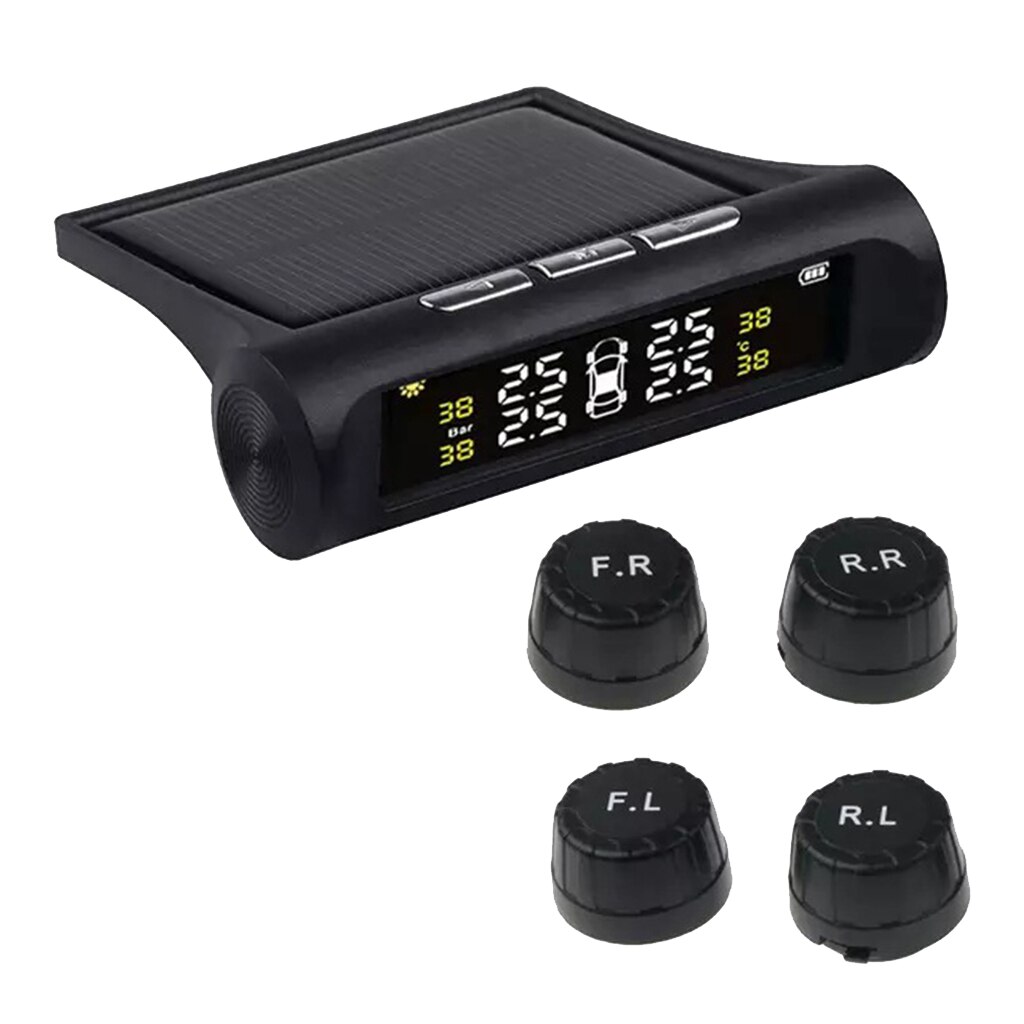 Solar Car Tire Pressure Monitor Tyre Monitoring Real-time External Sensor