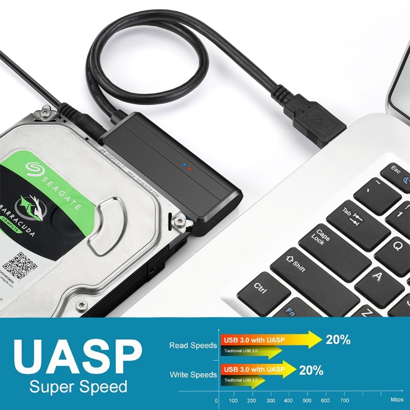 Sata adapter kabel usb 3.0 to sata converter 2.5 3.5 tommer super speed harddisk til hdd ssd usb 3.0 to sata kabel