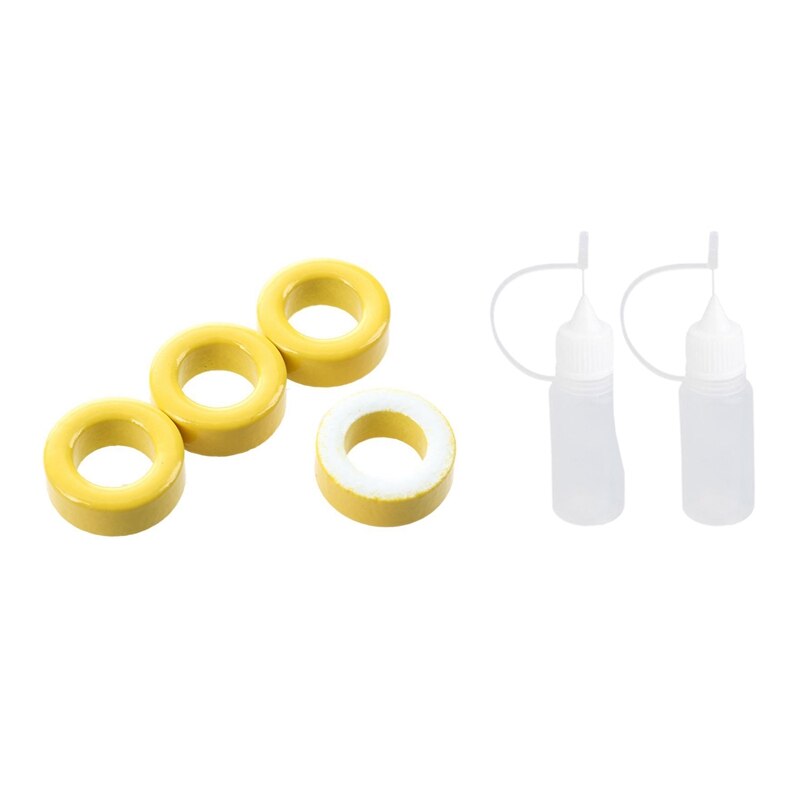7mm indre diameter ferrittring jern toroid kjerner gul hvit 50 stk med 10 stk nålespiss  of 10ml plast vakuum