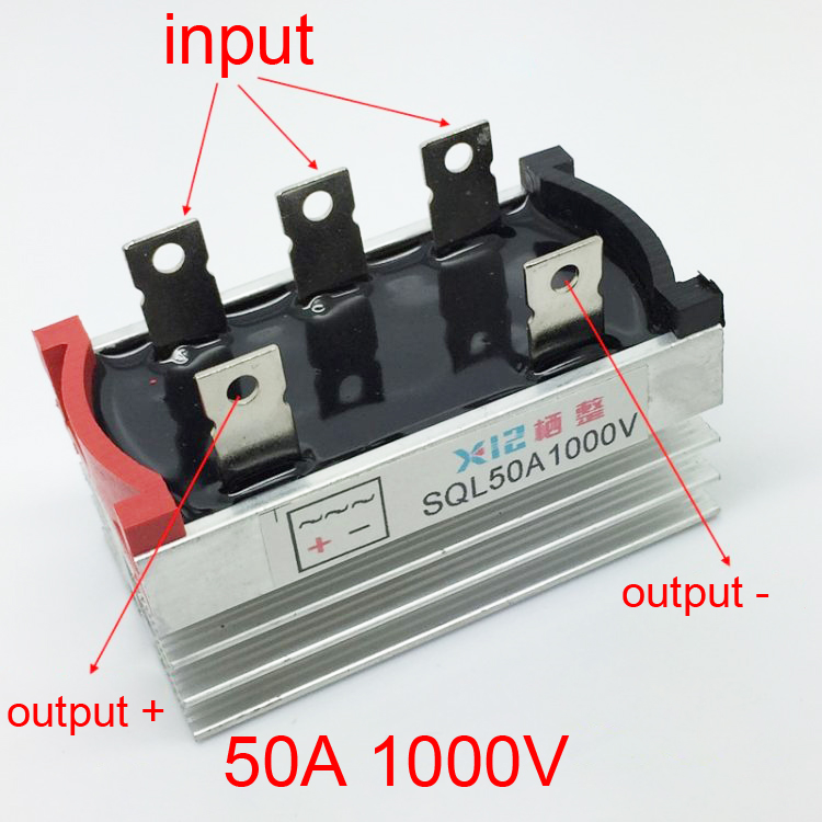 SQL 50A 1000V Three-Phase Bridge Rectifier Brushless Generator With Heatsink SQL50A1000V