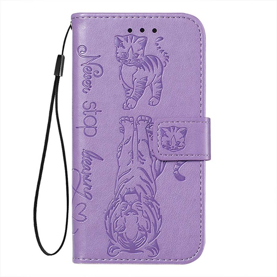 3D Cat & Tiger Leather Flip Case For Xiaomi Redmi Note 7 Phone Case For Xiaomi Redmi 7A K20 Pro Wallet Cover Fundas Capa: Redmi K20 / Purple