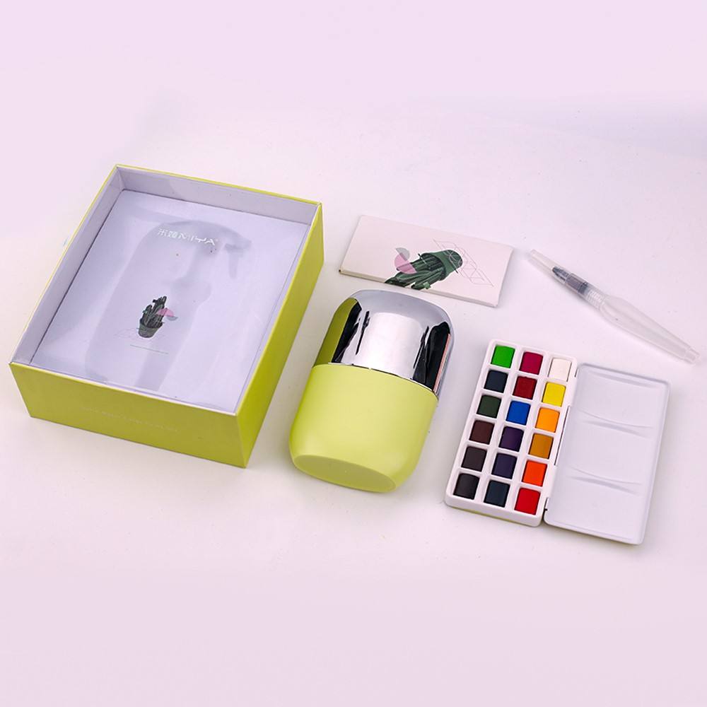 Miya Himi Water Kleur Effen Palet-Draagbare Reizen Aquarel Verf Kit Voor Beginners Kunstenaars Studenten: YELLOW