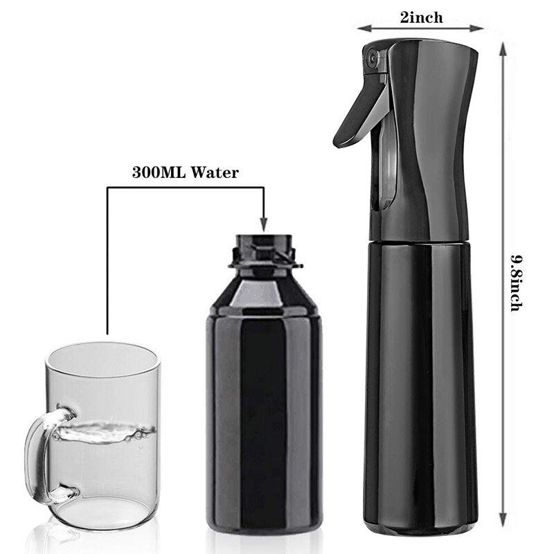 Ultrafin sprayflaska påfyllbar fin sprayflaska 2 förpackningar  of 10oz / 300ml,  för frisör, rengöring, trädgård kontinuerlig