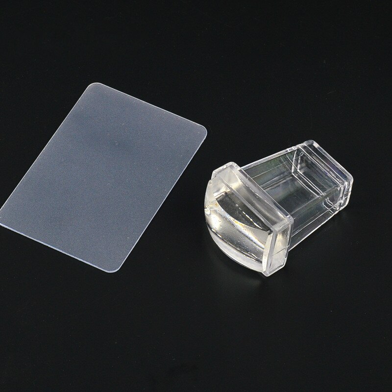 Negle stamper klar silikone stamper gelé nail art stamping plade skraber sæt polish transfer manicure skabelon værktøj tilbehør: 10
