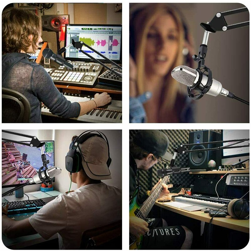 NB-35 Broadcasting Studio Microphone Mic Stand Boom Scissor Suspension Arm Mount Shock For Mounting On PC Laptop Notebook