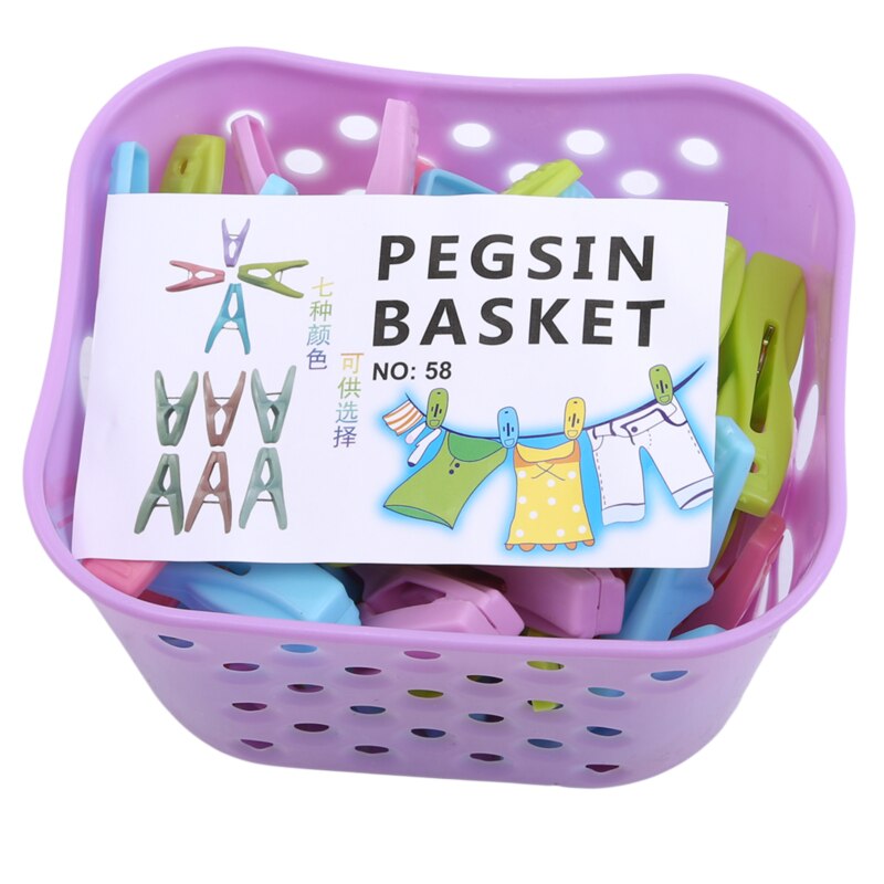 Pinces à linge en plastique, 30 pièces/paquet, pinces à linge suspendues, pince à linge domestique, support de séchage pour sous-vêtements avec panier