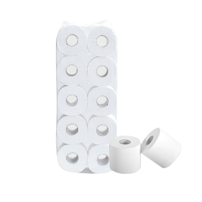 Rollo de papel higiénico de 4 capas para el hogar, rollo de 4 capas de pulpa de madera primaria, 10 rollos por lote