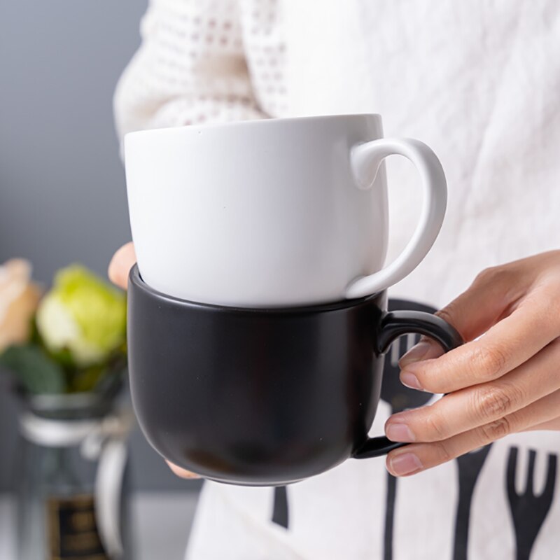 Keramische Nordic Ontbijt Cup Creatieve Havermout Melk Cup Grote Capaciteit Microwavable Grote Buik Mok Drinkware Huishoudelijke