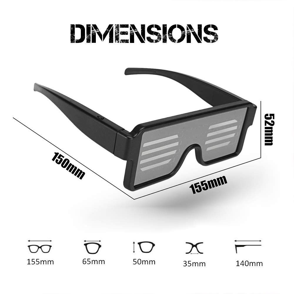 5 Color Light-Up Shutter Glasses LED Shades Sun Glasses Flashing Rock Party Eyewear Apparel Accessories