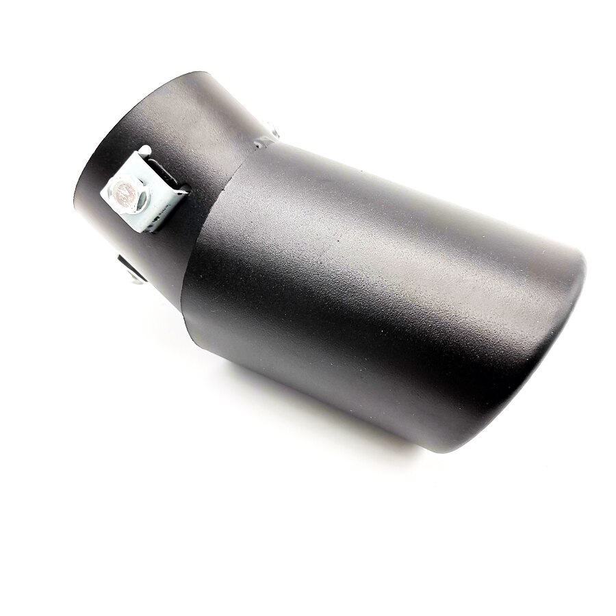 62MM Universal Car Exhaust Pipe Tip Oval Slant Muffler Black matte Stainless Steel