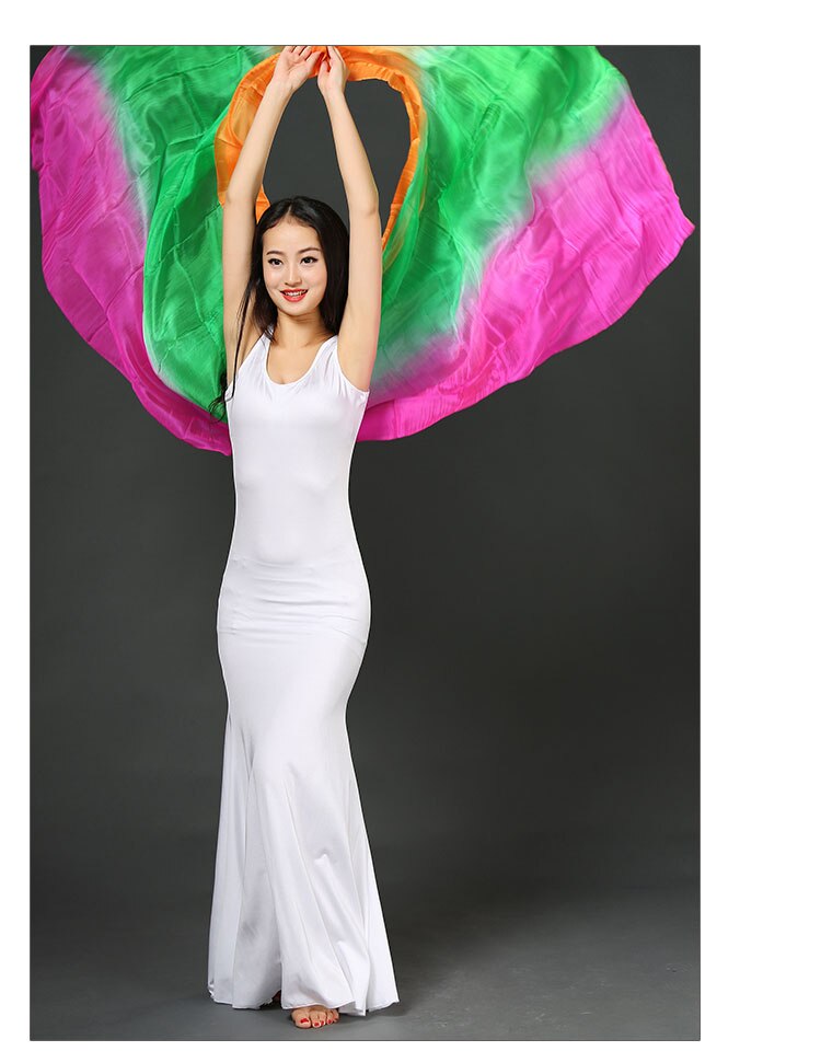 SJ003 Neue Bauch Tanzen Frauen 100% Seide Bauchtanz Schleier 8 Farben Bühne Leistung Eigentum tanzen Schleier 260cm: SJ003H