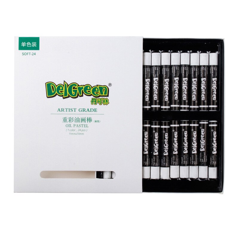 Monochrome Zware Kleurrijke Oliepastels 24 Stks/set 7 Kleuren Ronde Vorm Olie Pastel Krijt Sticks Enkele Kleur Set School Briefpapier: white