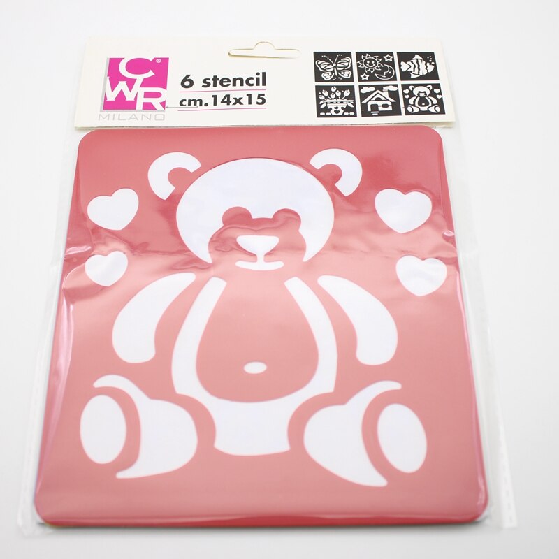 Plantillas y plantillas para aerógrafo, herramienta de dibujo para pintura corporal, mujer, niños, plantillas de dibujo con purpurina para plástico lavable, 14x15cm, 6 unidades