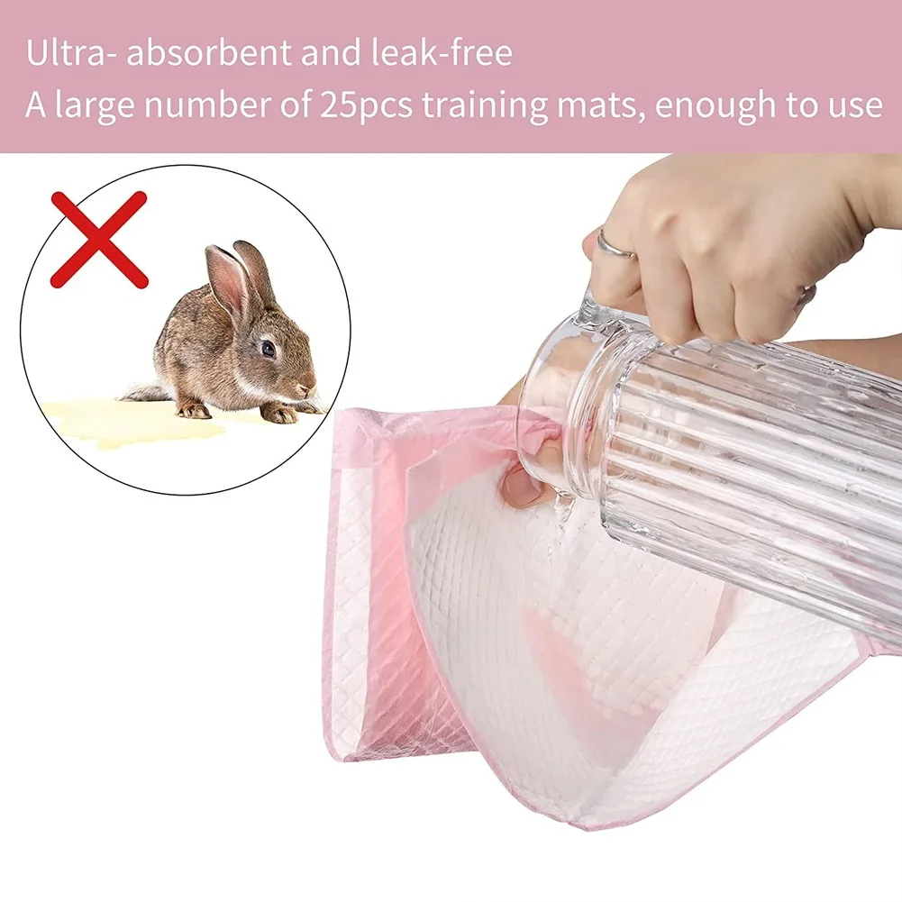 Lettiera per conigli extra large Toilette per coniglietto con cassetto 50 pellicole per toilette per animali domestici 25 Set per la pulizia del tampone per l'addestramento della toilette Piccola scatola per animali domestici