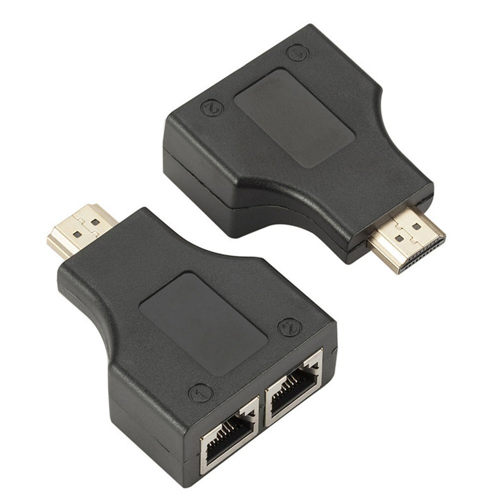 30 meter hdmi forlænger til dual  rj45 over cat 5e/6 netværk ethernet 4k adapter  hd 1080p hdmi over  rj45