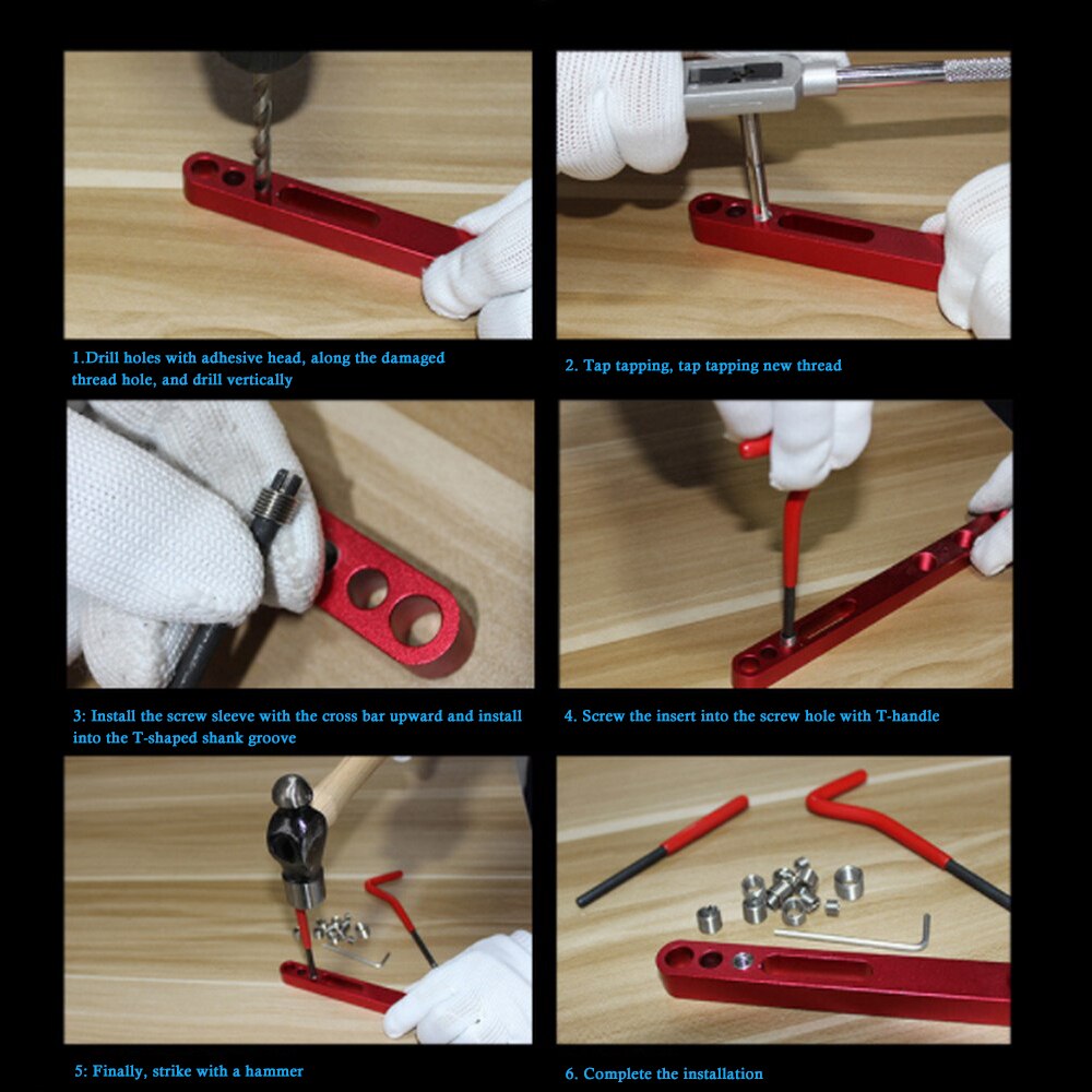 13Pcs Thread Repair Kit High Speed Steel Thread Repair Kit Engine with Hex Wrench Various Specifications Twist Drill Repair Too