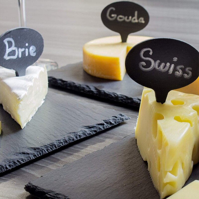 8 Stuks Kaas Markers Slate Labels Natuurlijke Leisteen Etiketten Voor Cake Boards Wasbare Mini Krijtbord Labels Tafel Decoratie