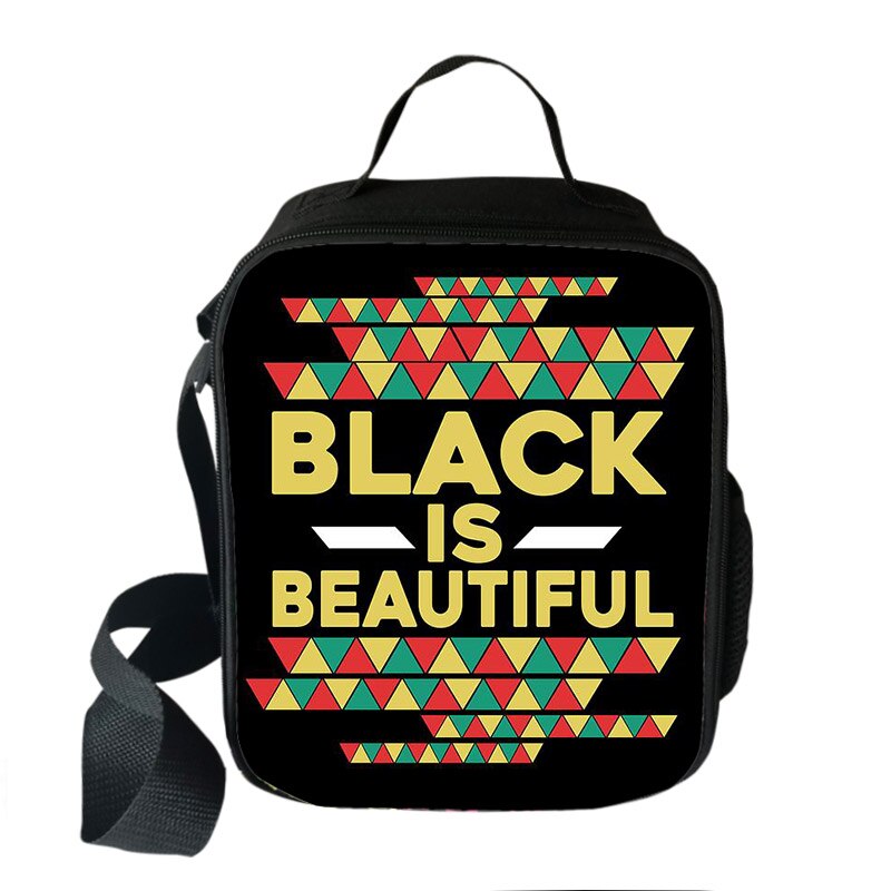 Afro boys girls print insulated lunch bag for kids black lives matter food cooler lunch box American Africa BLM Portable Bag