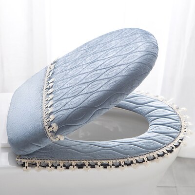 Calentador de baño para asiento de inodoro, paño suave, tapa lavable, almohadilla de cubierta superior, suministros de asiento de inodoro engrosados: A9