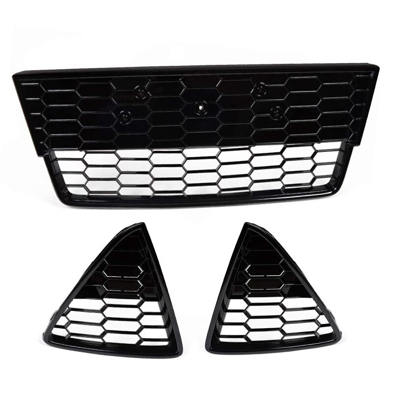 3Pcs Car Honeycombed Front Bumper Lower Grille Grills for Ford Focus