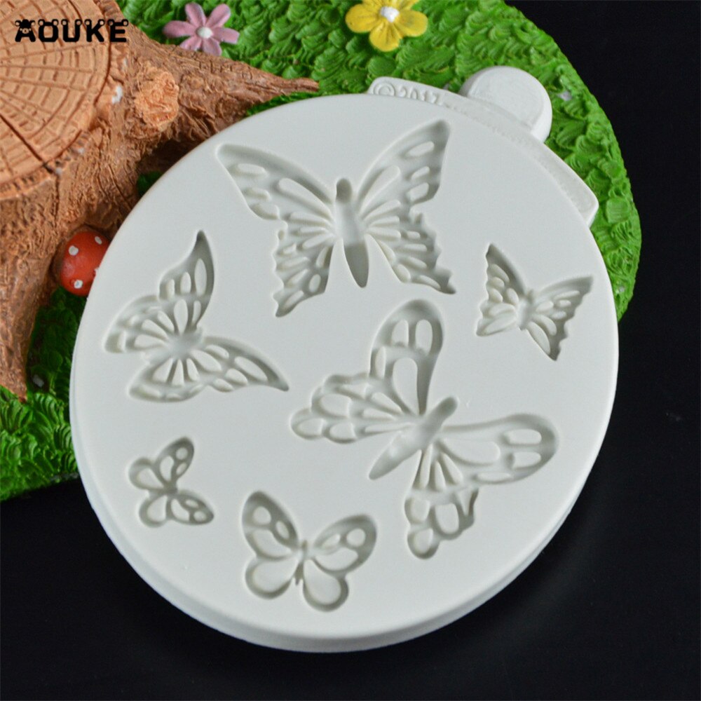 Vlinder Vorm Fondant Cake Silicone Mold Koekjes Gebak Mould Ice cube Chocolade Snoep Mallen Taart Decoratie Bakken Tool K047