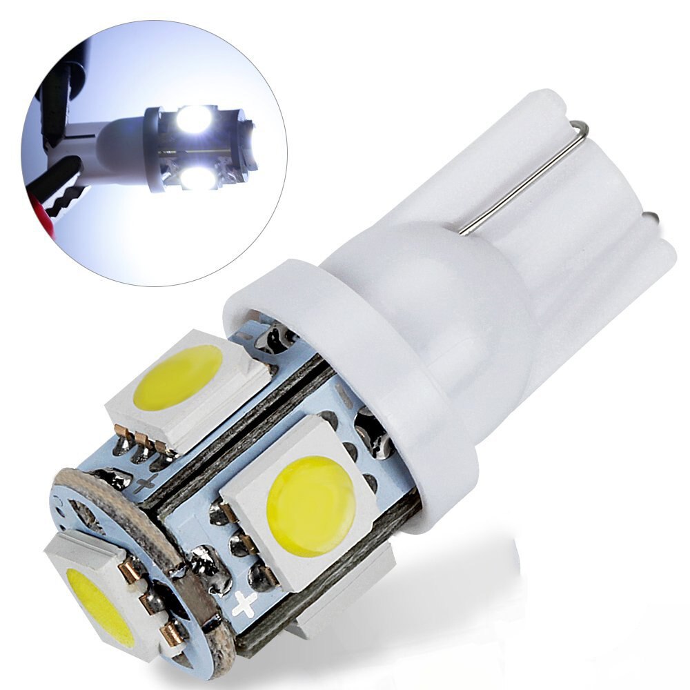 Ysy Grote T10 W5W 168 194 Led Light Amber Wit 5050 Smd 5 Led Auto Auto Side Wedge Tail verlichting Koplamp Lamp DC12V