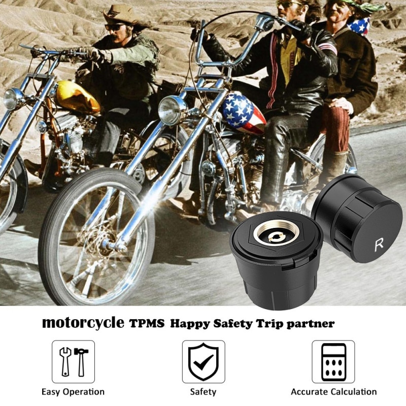 Motorcycle Tpms Tyre Pressure Monitoring System Bluetooth Monitoring System TPMS Mobile Phone APP Detection External Sensor Auto