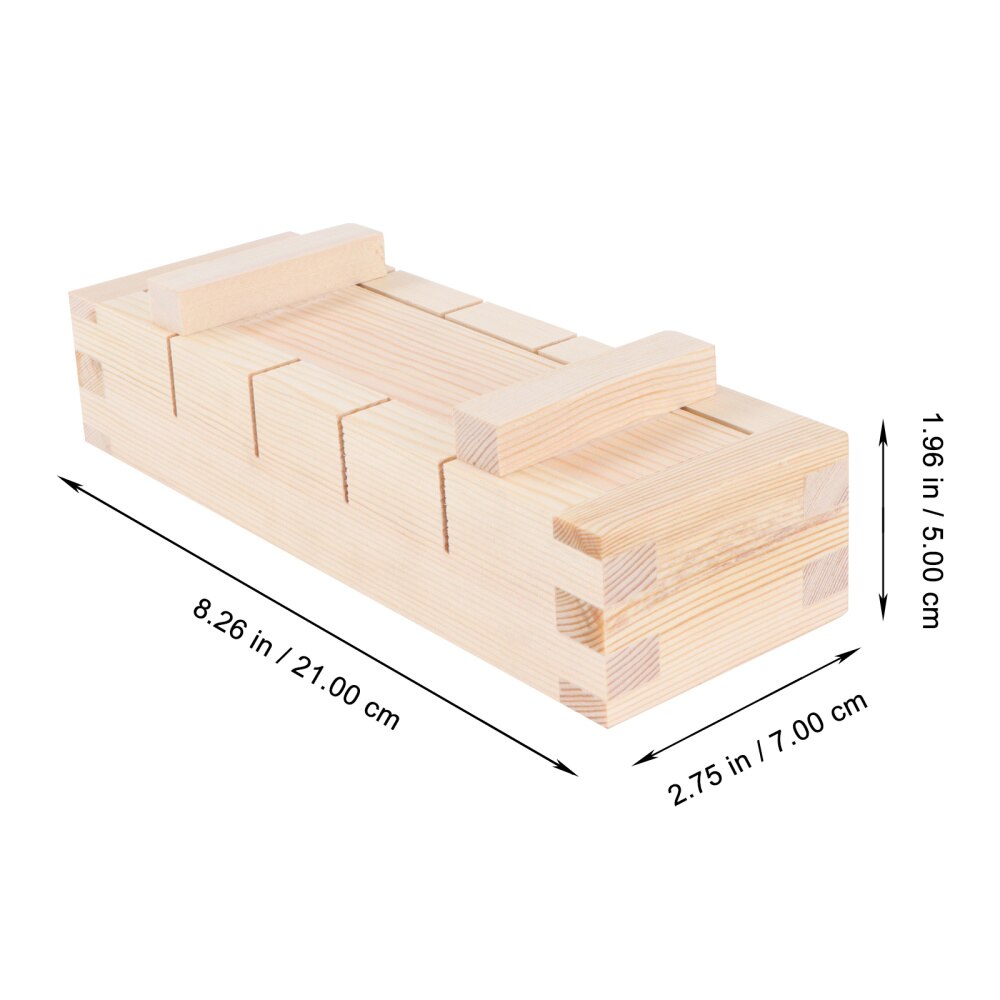 Wooden Rectangular Sushi Press Mold Box Sushi Making Kit DIY Sushi Rice Roller Molds Sushi Kitchen Making Tools (As Shown)